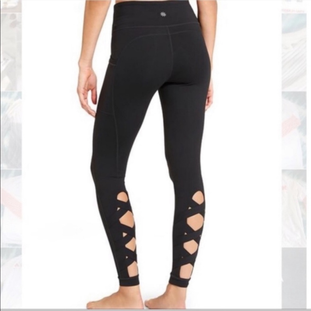Athleta criss cross black leggings small